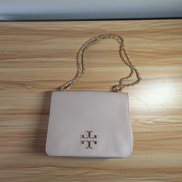 Tory Burch Britten Large Adjustable Leather Shoulder Purse Leather Light Pink - Picture 2 of 13